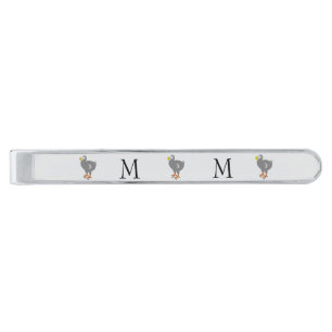 Dodo Design Monogrammed Silver Finish Tie Bar