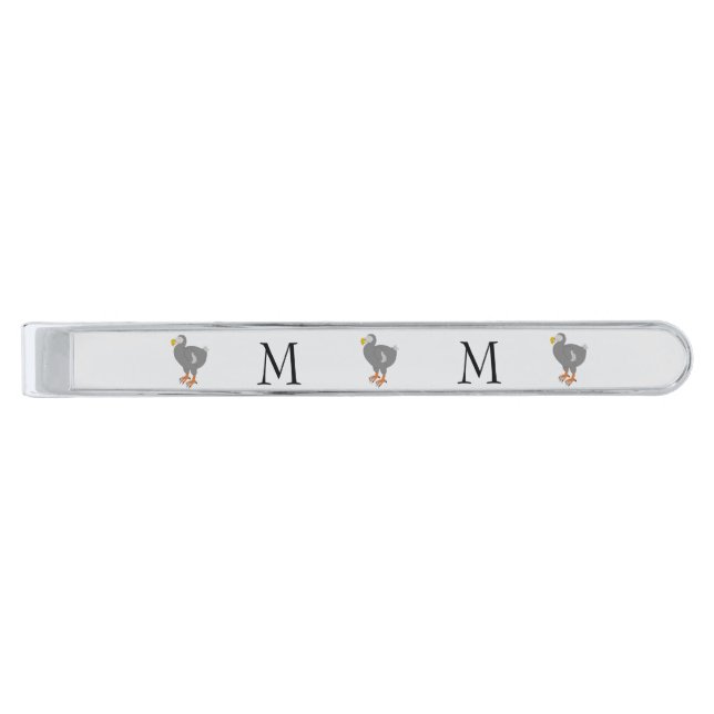 Dodo Design Monogrammed Silver Finish Tie Bar (Front)