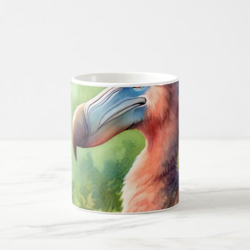 Dodo in a Watercolor Landscape _ Watercolor Coffee Mug