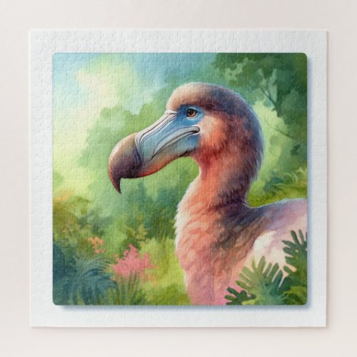 Dodo in a Watercolor Landscape _ Watercolor Jigsaw Puzzle