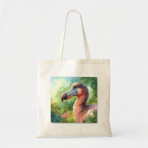 Dodo in a Watercolor Landscape _ Watercolor Tote Bag