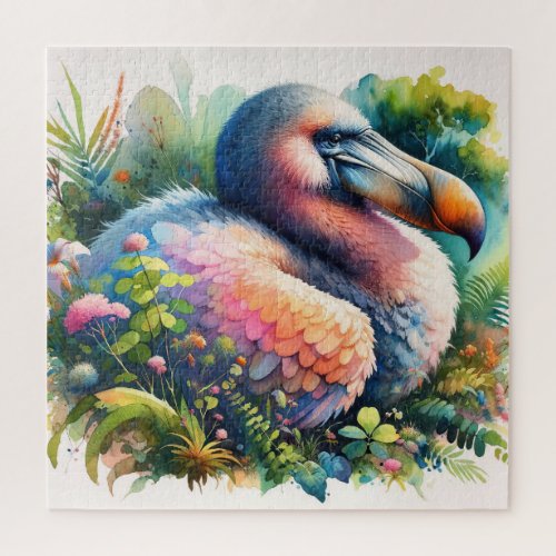 Dodo in the Tropics _ Watercolor Jigsaw Puzzle