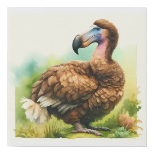 Dodo in the Wild REF57 _ Watercolor Faux Canvas Print