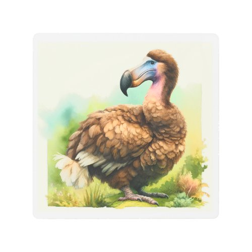 Dodo in the Wild REF57 _ Watercolor Metal Print