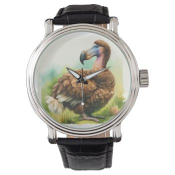 Dodo In The Wild Ref57 - Watercolor Watch by JohnPintow at Zazzle