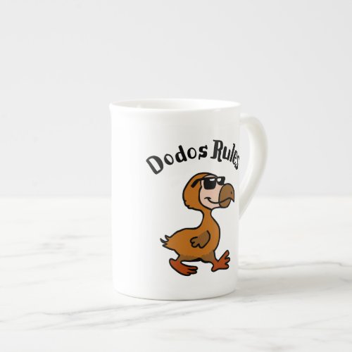 Dodo rules  choose background color bone china mug