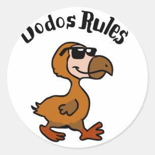Dodo rules choose background color classic round sticker