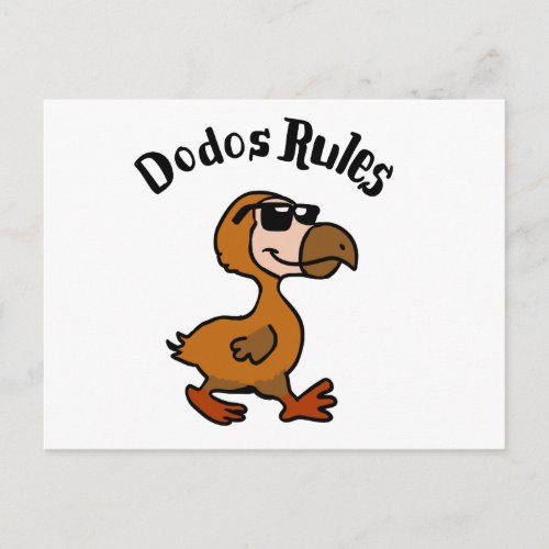 Dodo rules  choose background color postcard
