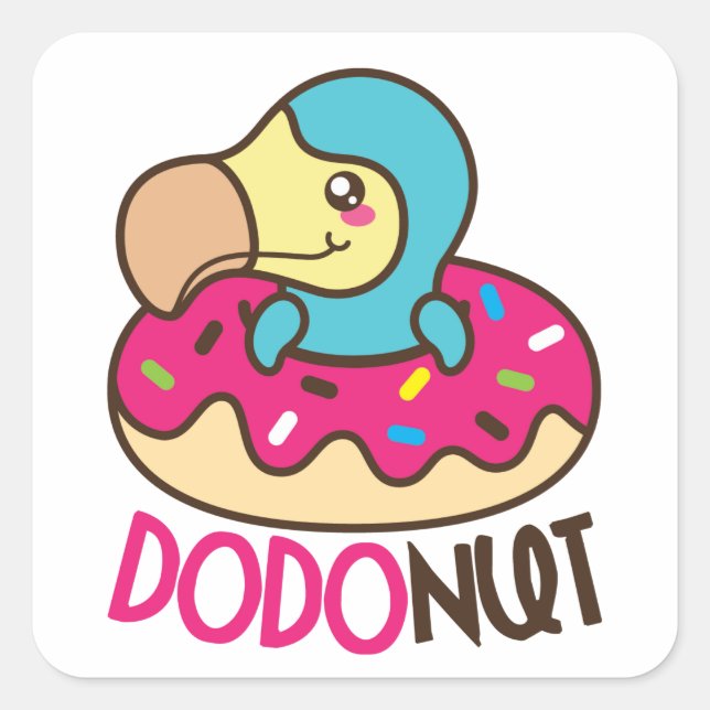 Dodonut (donut) Square Stickers (Front)
