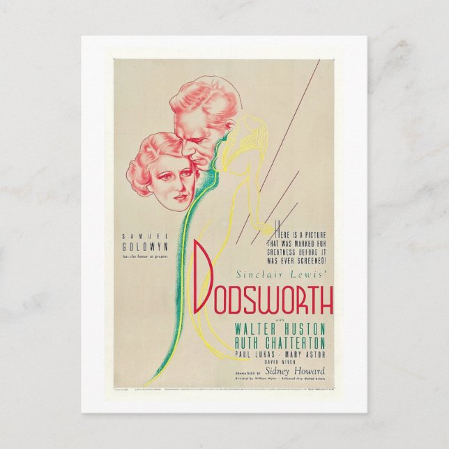 Dodsworth, Film, Movie, Advertising  Postcard (Front)