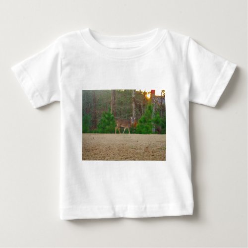 Doe a Deer  Pine Trees Baby T_Shirt