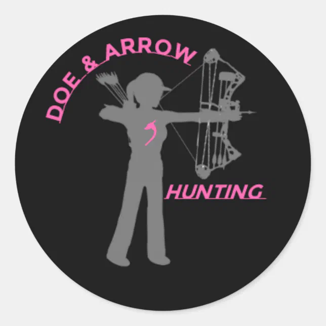 Doe and Arrow Decal Classic Round Sticker | Zazzle