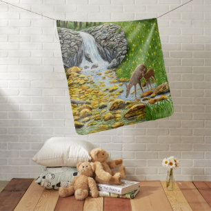Doe and Fawn Baby Blanket
