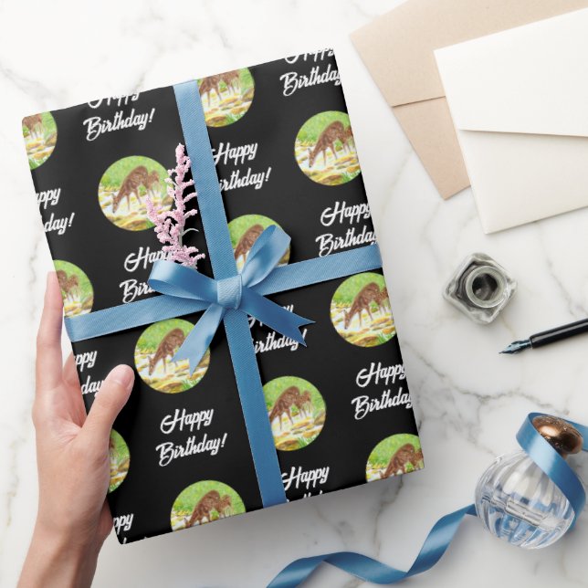 Doe and Fawn Black Wrapping Paper (Gifting)