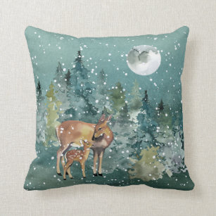 Woodland Christmas Decorative Throw Pillows Zazzle