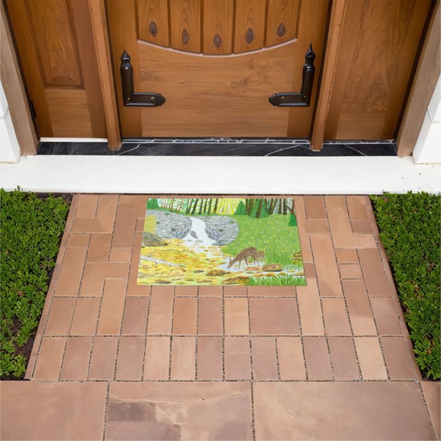 Doe and Fawn Doormat (Outdoor)