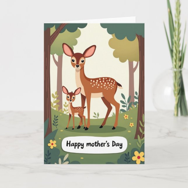 Doe And Fawn Mothers Day Card (Front)