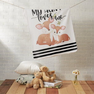 Doe and Fawn My Aunt Loves Me Baby Blanket