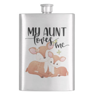 Doe and Fawn My Aunt Loves Me Flask