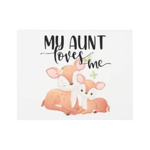 Doe and Fawn My Aunt Loves Me Metal Print