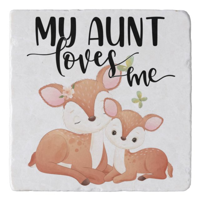 Doe and Fawn My Aunt Loves Me Trivet (Front)