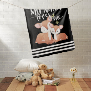 Doe and Fawn My Nana Loves Me Baby Blanket