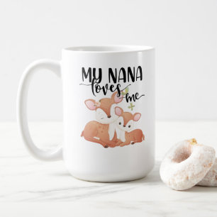 Doe and Fawn My Nana Loves Me Coffee Mug