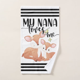 Doe and Fawn My Nana Loves Me Hand Towel
