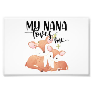 Doe and Fawn My Nana Loves Me Photo Print