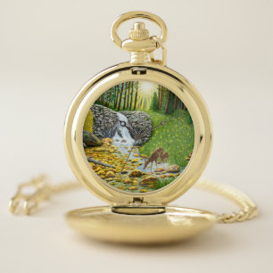 Doe and Fawn Pocket Watch