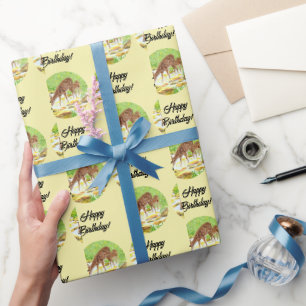 Doe and Fawn Yellow Wrapping Paper