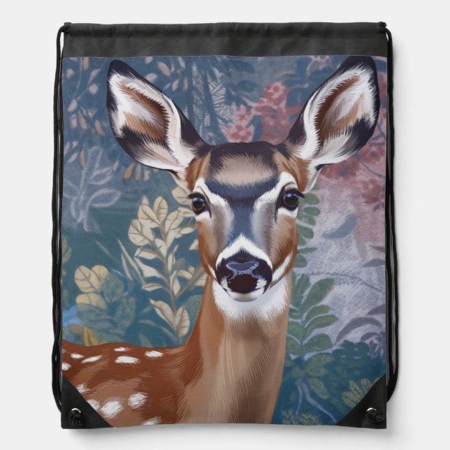 Doe Deer Drawstring Backpack (Front)
