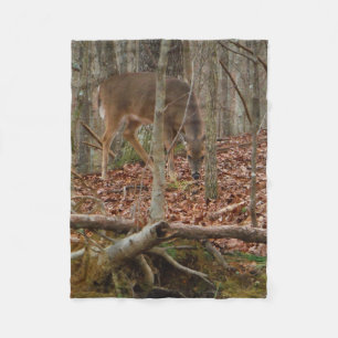 Doe Deer in the trees Fleece Blanket