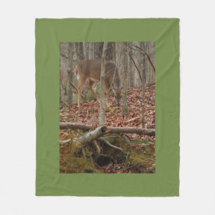Doe Deer in the trees Fleece Blanket