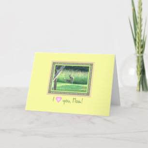 Doe & Fawn I (heart) You, Mom Birthday Card
