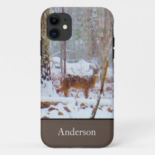 Doe in the snow, Deer in Lake Arrowhead iPhone 11 Case