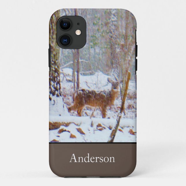 Doe in the snow, Deer in Lake Arrowhead Case-Mate iPhone Case (Back)