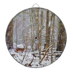 Doe in the snow, Deer in Lake Arrowhead Dartboard