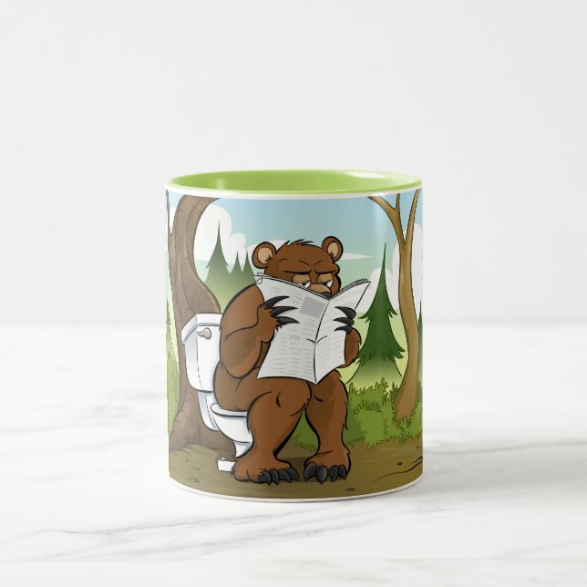 Does a Bear Crap In The Woods Two-Tone Coffee Mug (Center)
