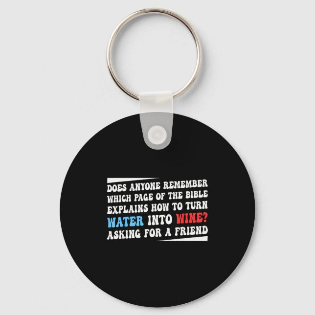 Does Anyone Remember Which Page Of The Bible Expla Keychain (Front)