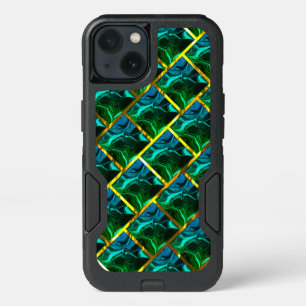 Does green seem emerald, under golden grating? iPhone 13 case