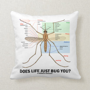 Does Life Just Bug You? (Mosquito Anatomy) Throw Pillow