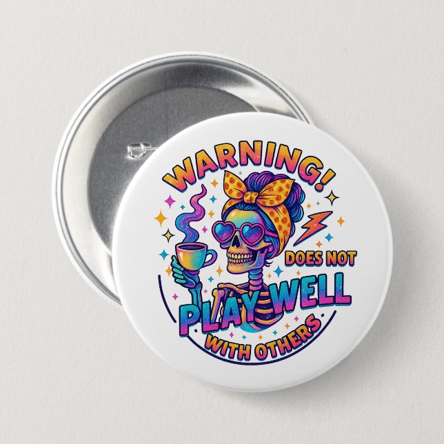 Does Not Play Well....  Button (Front & Back)
