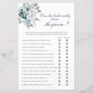 Does the Bride really know the groom? bridal game