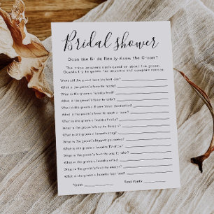 Does the Bride Really Know the Groom Game, Bridal Invitation