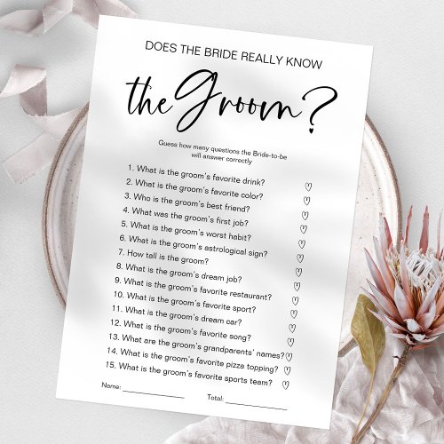 Does The Bride Really Know The Groom Game Invitation
