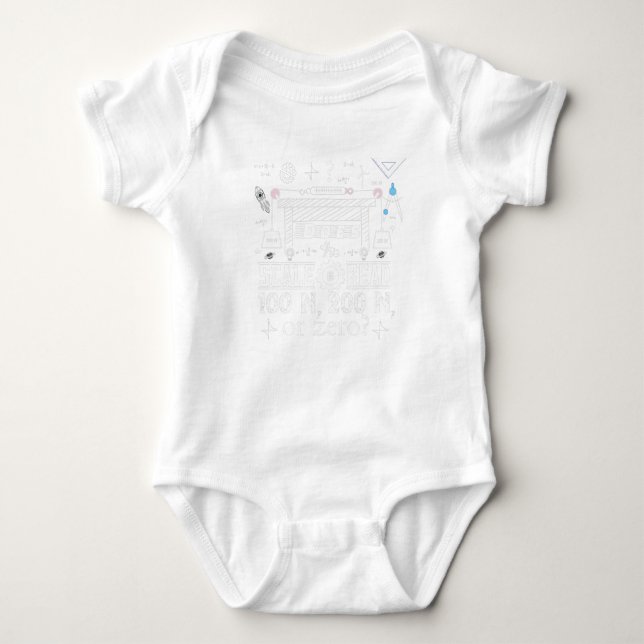 Does the scale read 100N, 200N,or zero? Baby Bodysuit (Front)