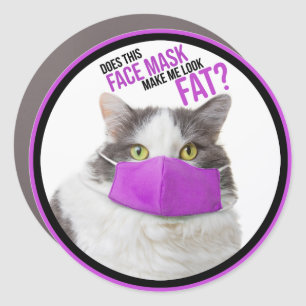 Does This Face Mask Make Me Look Fat Funny Cat Car Magnet