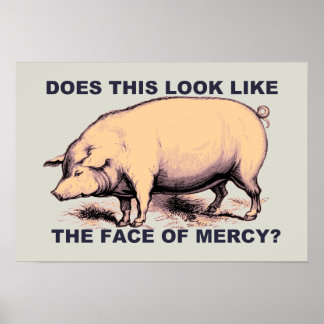 Does This Look Like The Face of Mercy? Grumpy Pig Poster