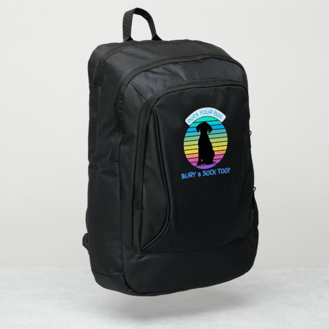 Does Your Dog Bury a Sock Too - Retro Sunset  Port Authority® Backpack (Left Corner)